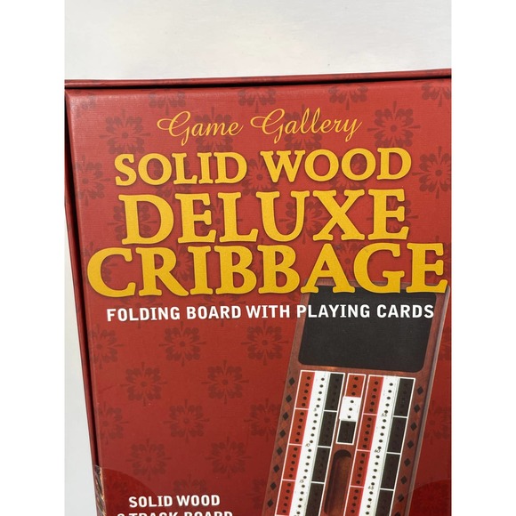 Cardinal Solid Wood Deluxe Cribbage Folding Board with Playing Cards New - Picture 9 of 9